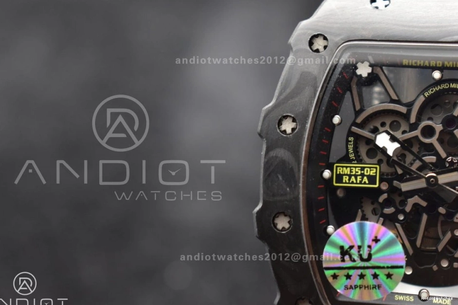 Black MIYOTA Best KUF Dial Strap Rubber Edition Red 1026 RM035-02 Skeleton Supportive on 0514